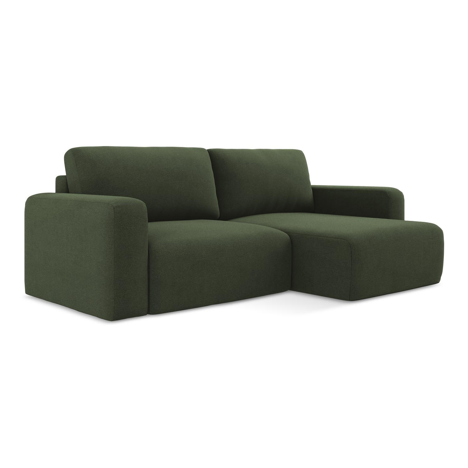 ECKSOFA mit Schlaffunktion rechts Strukturstoff Stoff Grün - Blau/Schwarz, Kunststoff/Textil (244/149cm) - LaMiaSofa