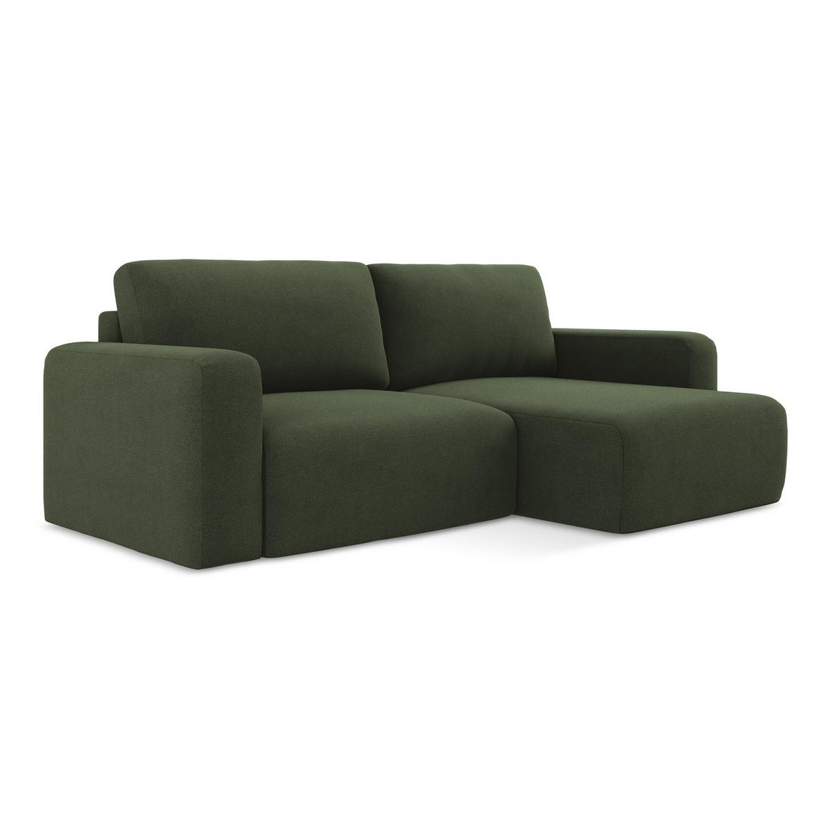 ECKSOFA mit Schlaffunktion rechts Strukturstoff Stoff Grün - Blau/Schwarz, Kunststoff/Textil (244/149cm) - LaMiaSofa