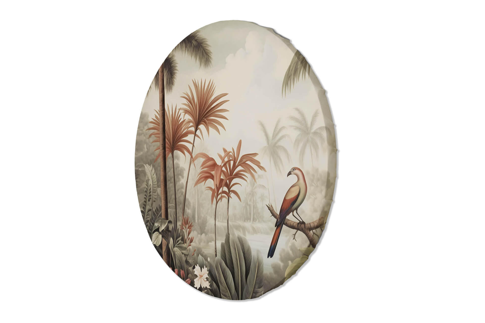 RUNDES BILD Grün 40/40 cm - Beige/Grün, Textil (40/40cm) - KUNSTLOFT