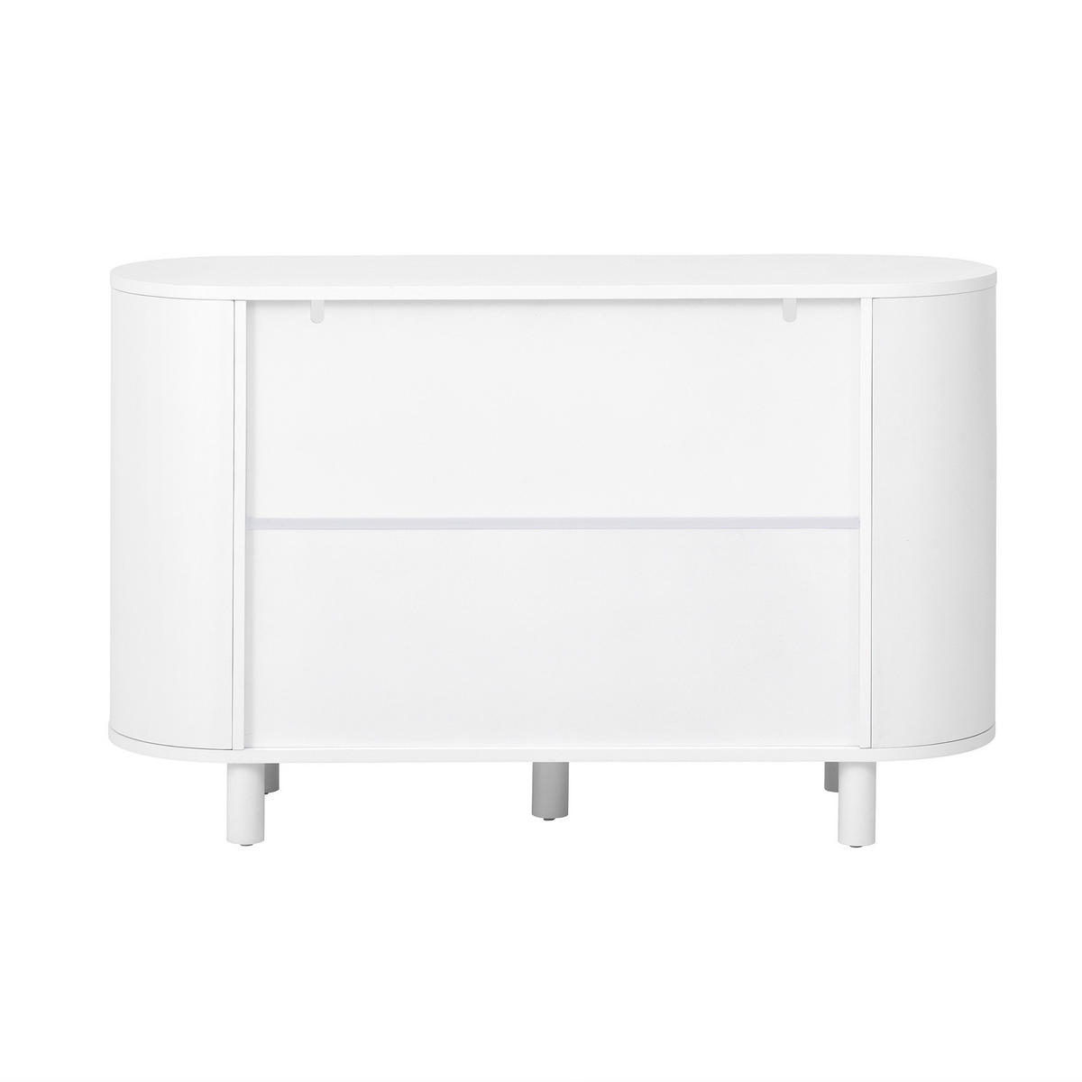SIDEBOARD 120/38/77 cm Weiß aus MDF mit verstellbaren Böden - Weiß, Holzwerkstoff (120/77/38cm) - OKWISH