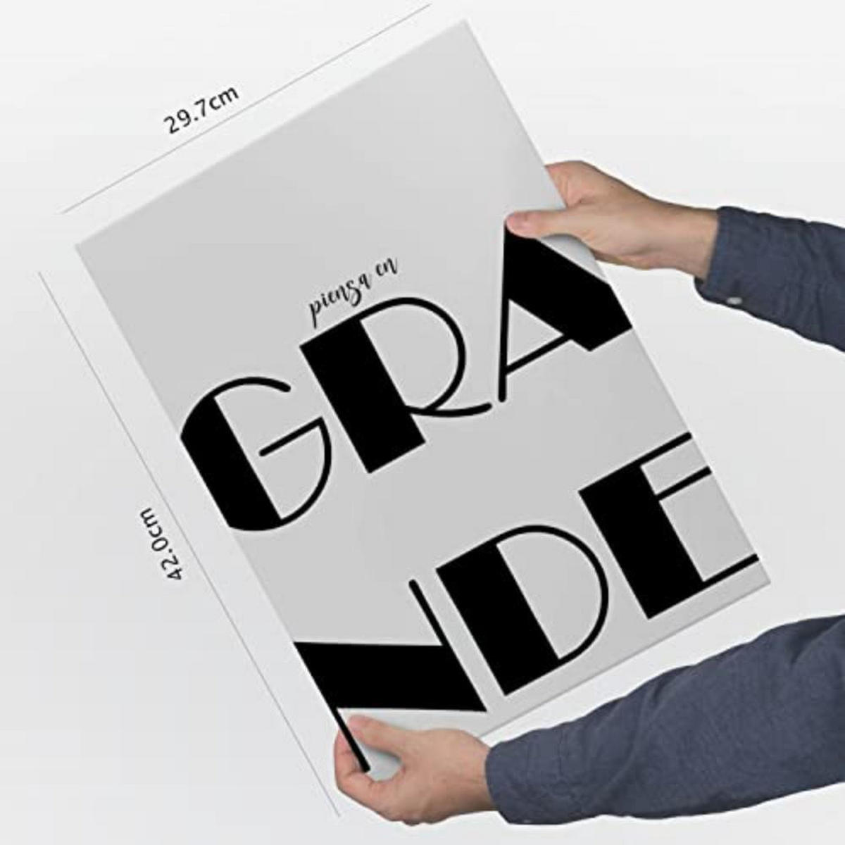 POSTER Set mit 4 Nachdenken TypografieStil A3 Rahmenlos - Klar, Papier (29.7/3cm) - Nacnic