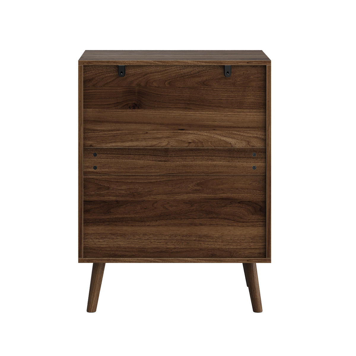 SIDEBOARD walnuss-optik & rillen-design mit 3 schubladen & massivholzbeinen - Walnussfarben, Holzwerkstoff (60/78/40cm) - Urban Meuble
