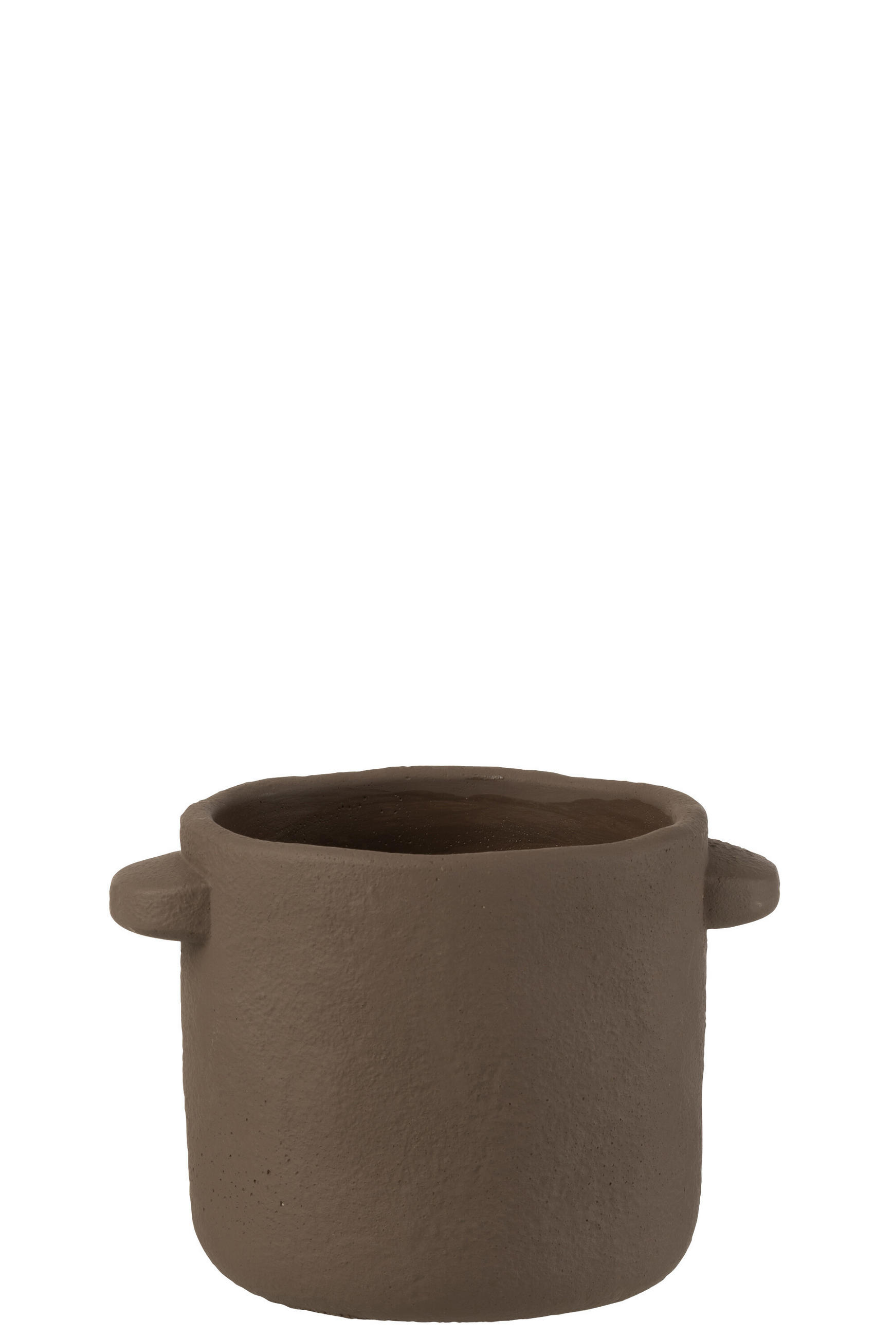 BLUMENTOPF GUSTAVE - Töpferei - Braun - M - Ø 16 cm - Dunkelbraun, Keramik (16/14.5cm) - J-Line