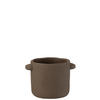 BLUMENTOPF GUSTAVE - Töpferei - Braun - M - Ø 16 cm - Dunkelbraun, Keramik (16/14.5cm) - J-Line