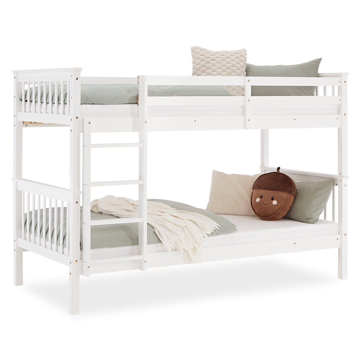 ETAGENBETT mit Lattenrost 90/200 cm Weiß - Weiß, Holz (90/200cm) - Homestyle4u