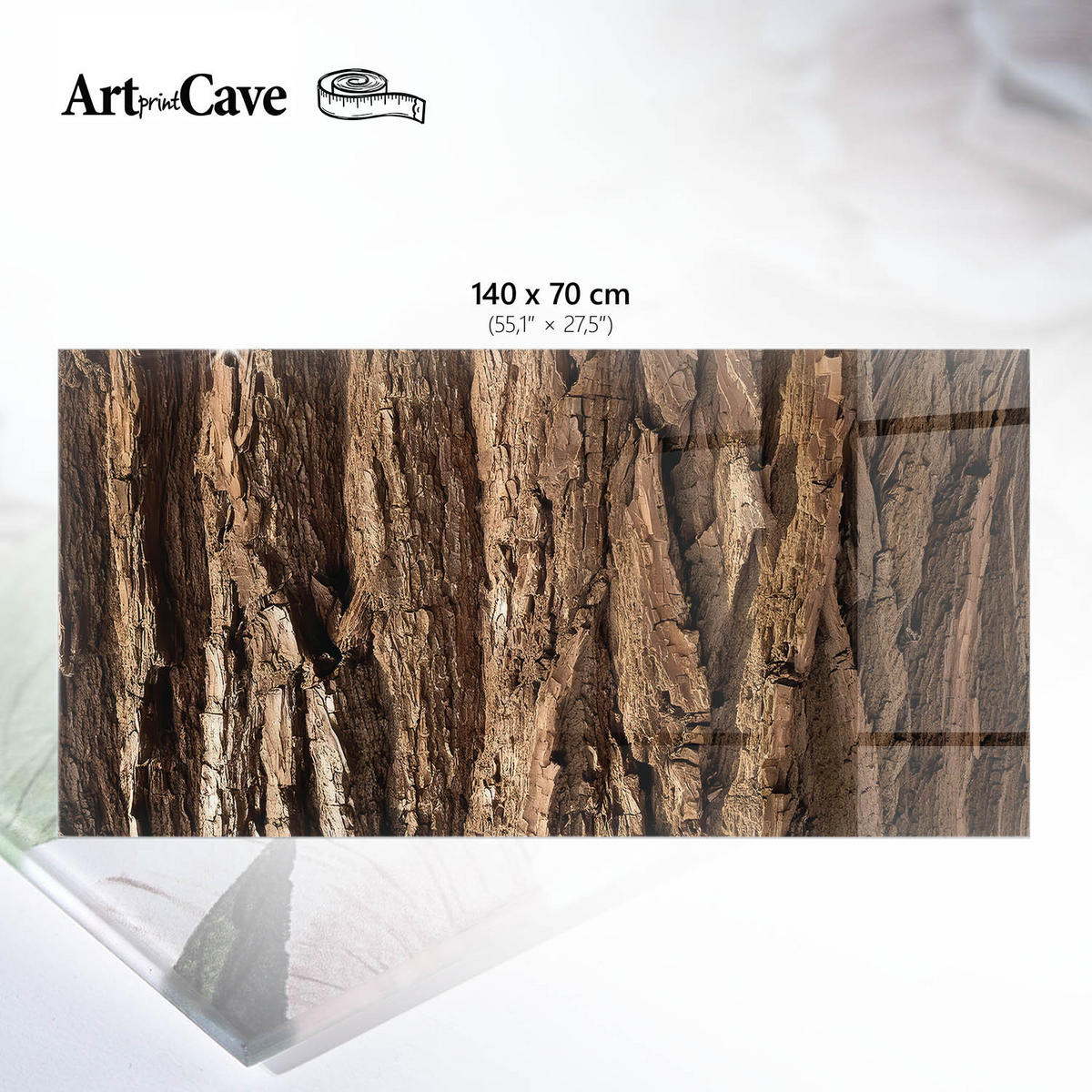 TISCHPLATTE 140x70 cm – Holzstruktur - Türkis, Glas (140/70/0.4cm) - Wallfluent