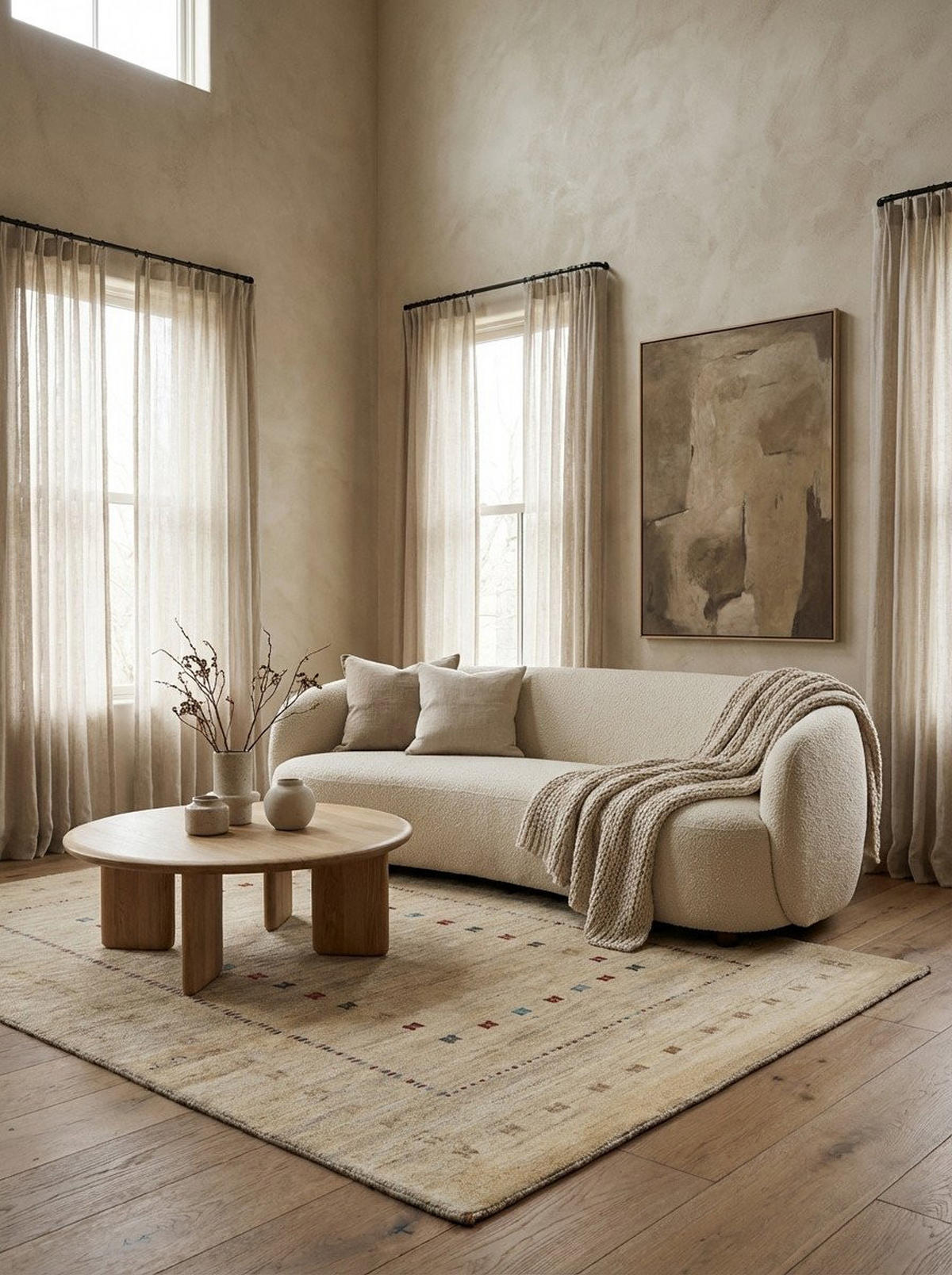 TEPPICH Rizbaf Beige 181/125 cm Schurwolle - Beige, Textil (125/181cm) - Looma