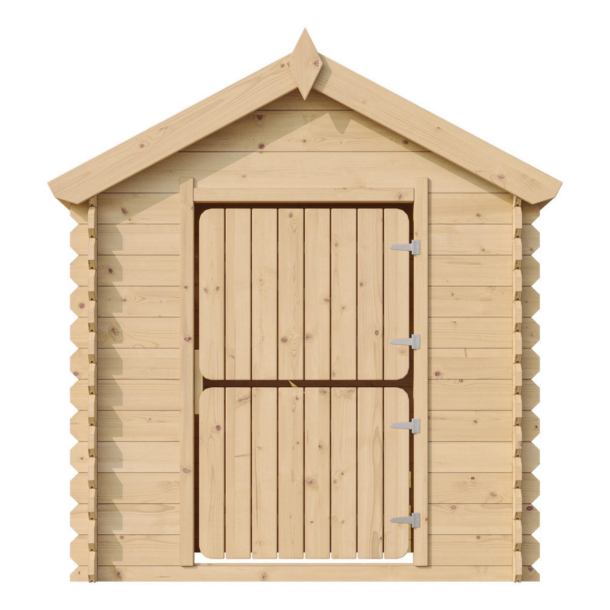 KINDERSPIELHAUS aus Holz - B112xL146xH143 cm/1.1m2 - M516-1 - Beige, Holz (146/143/112cm) - Timbela