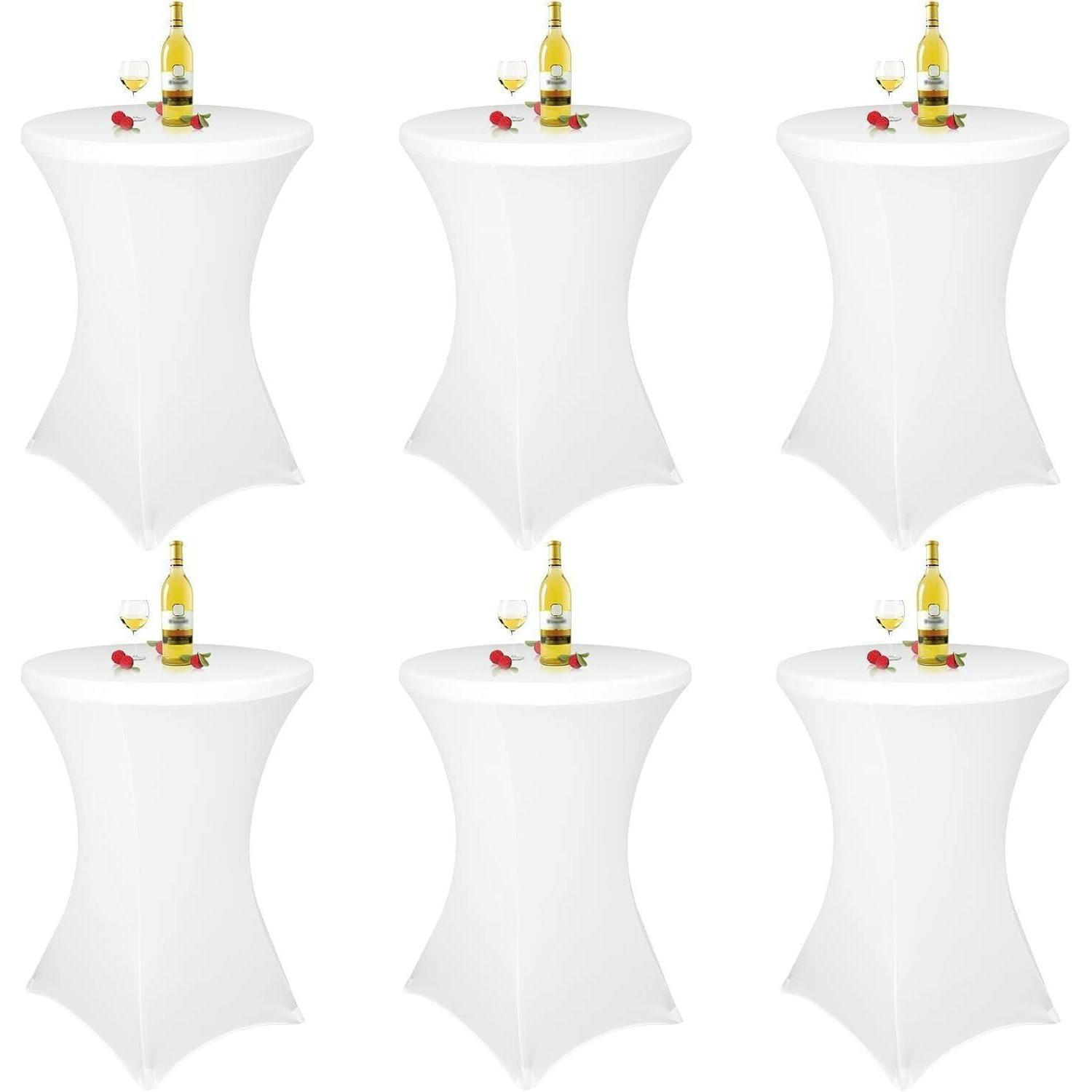 STEHTISCHHUSSE 6er Set Weiß Ø 70 cm - Weiß, Textil (70/110cm)