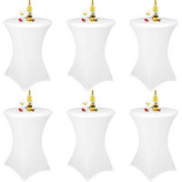 STEHTISCHHUSSE 6er Set Weiß Ø 70 cm - Weiß, Textil (70/110cm)
