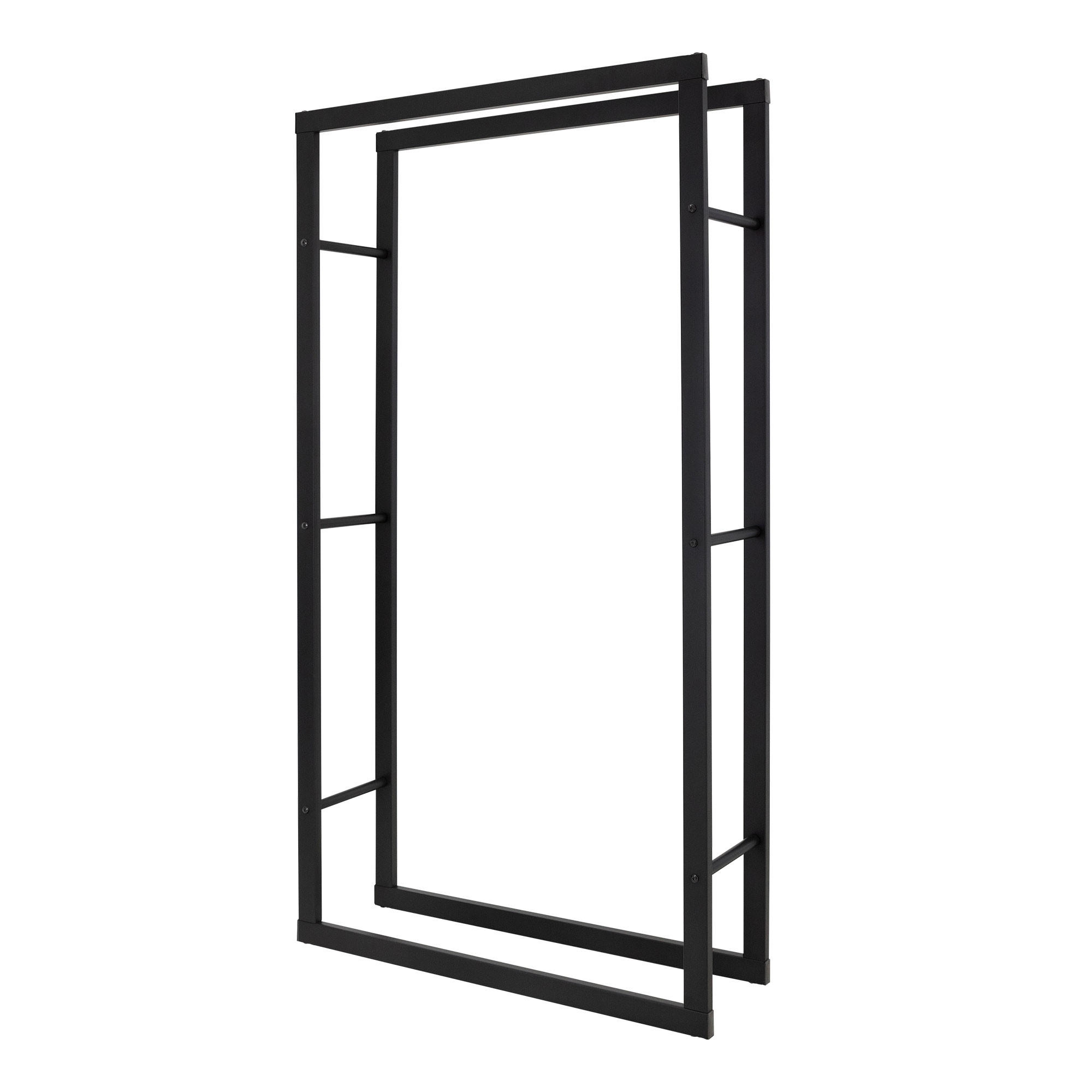 KAMINHOLZREGAL - Schwarz, Metall (25/150/80cm) - ML-DESIGN