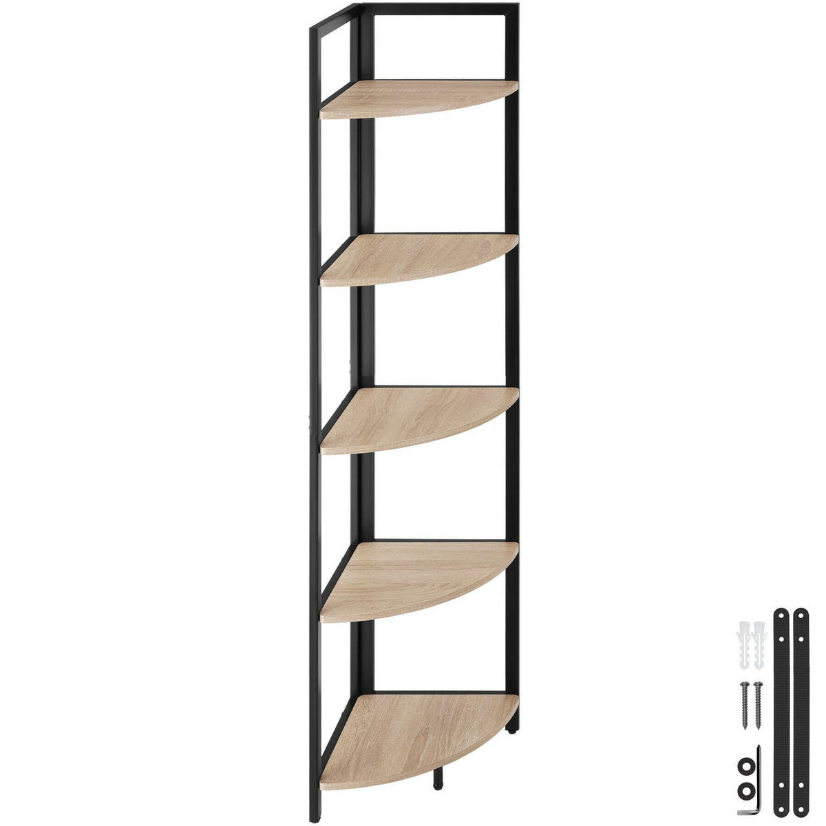 ECKREGAL Castlebar ,inklusive Kippschutz, 30 x 30 x 150 cm,Industrial Holz hell, Eiche Sonoma - Naturfarben, Holzwerkstoff (30/150/30cm) - tectake