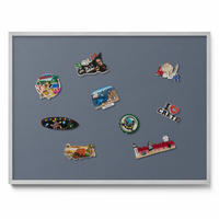 MAGNETTAFEL 80x60 cm Silberner Rahmen Kühles Grau - Silbereichenfarben, Metall (80/60/0.4cm) - TULUP