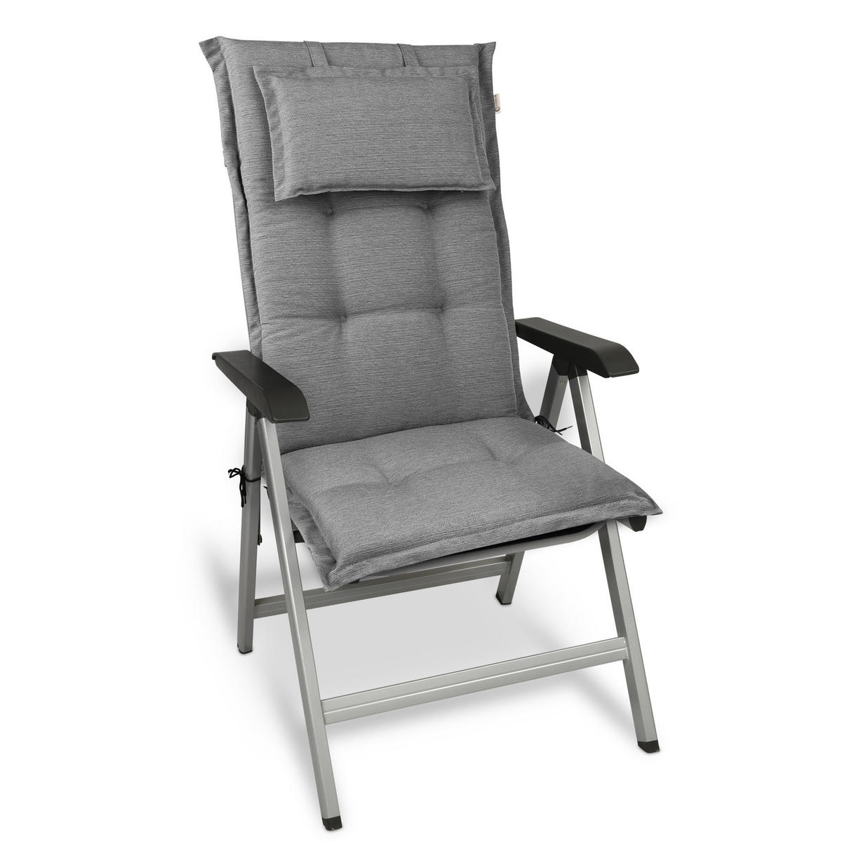 HOCHLEHNERAUFLAGE HighLux HL 120/52/7cm Hellgrau 4tlg - Hellgrau, Textil (52/7/120cm) - Beautissu 