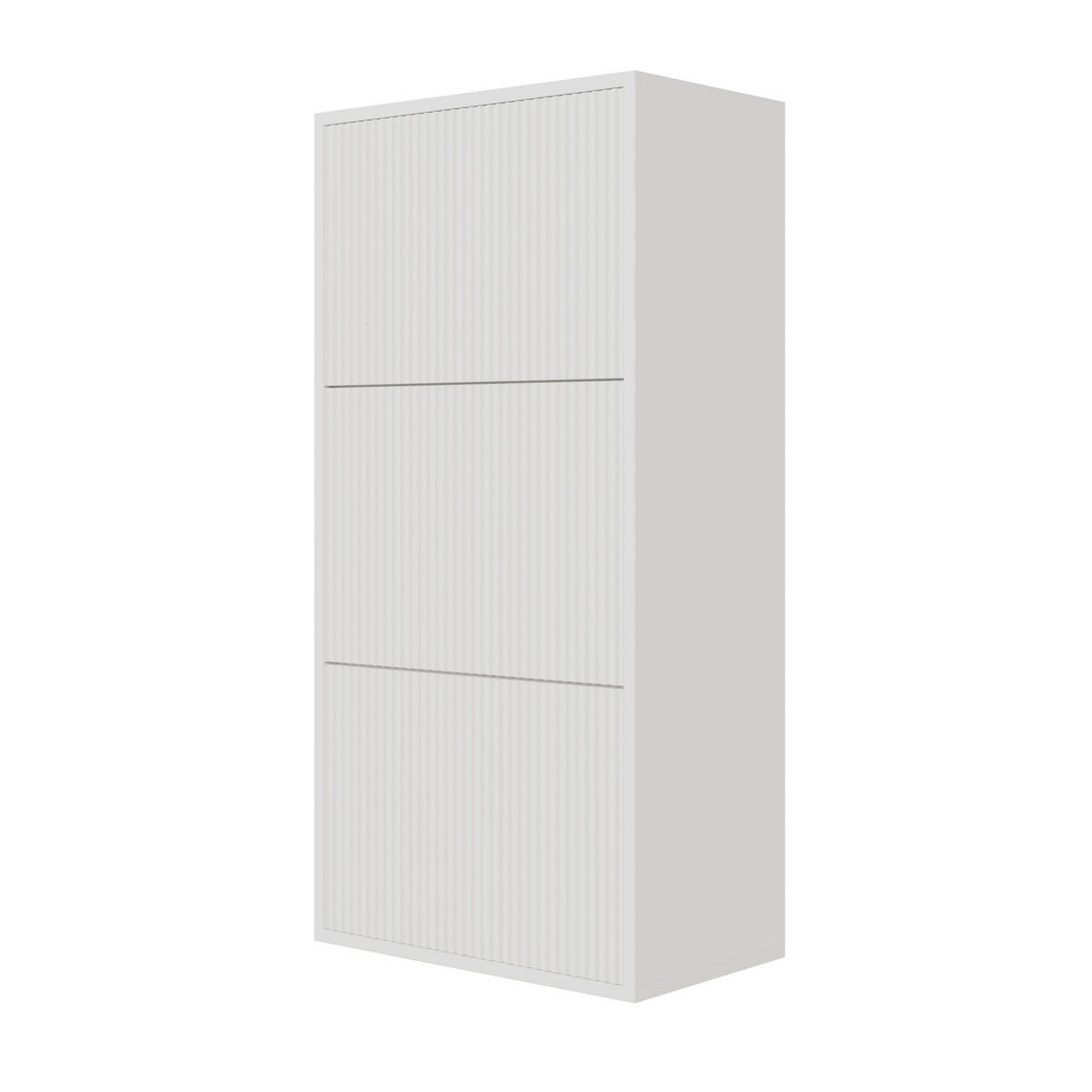 WAND-SCHUHSCHRANK Veldio mit 3 Klappen Weiß 50 cm - Weiß, Holzwerkstoff (50/103/30cm) - Selsey