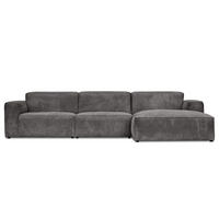 ECKSOFA mit Longchair - Schwarz/Grau, Kunststoff/Textil (345/170cm) - home24