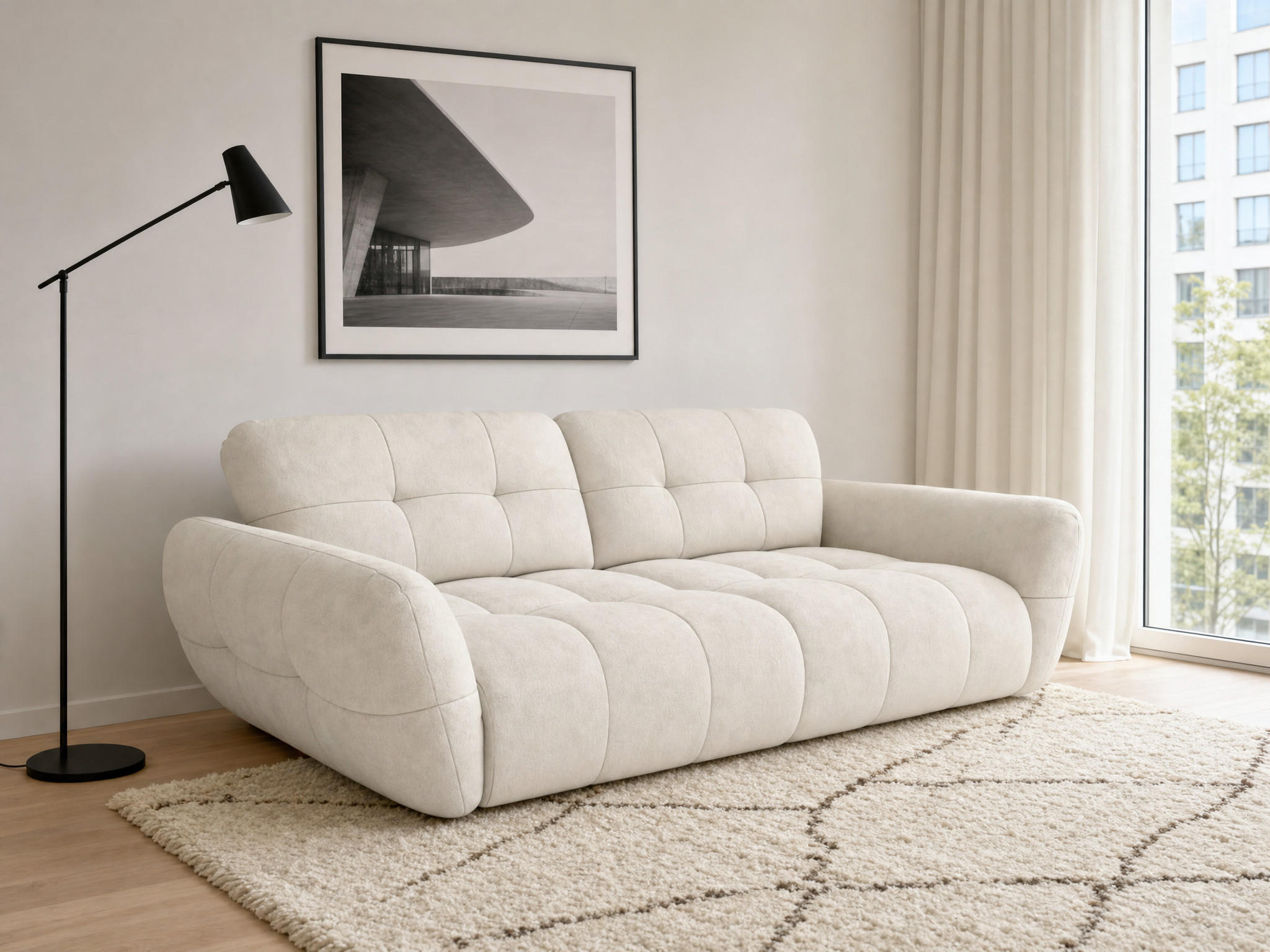 BIGSOFA Vannes Chenille Beige 272/134/68 cm - Beige, Kunststoff/Textil (272/68/134cm) - foamnova