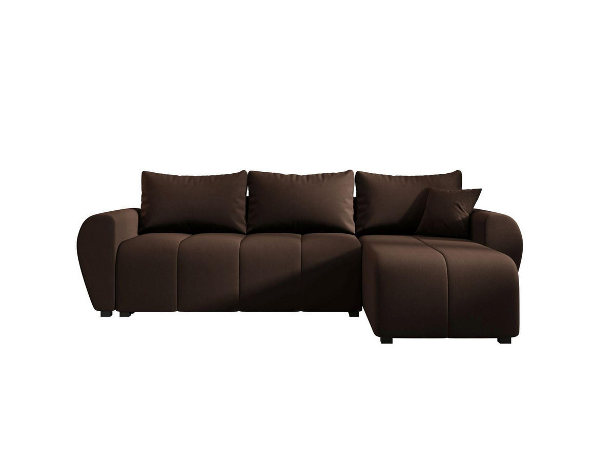 ECKSOFA MOLISA L Cosmic 800 Rechts mit Schlaffunktion - Braun, Textil (245/145cm) - Bedante