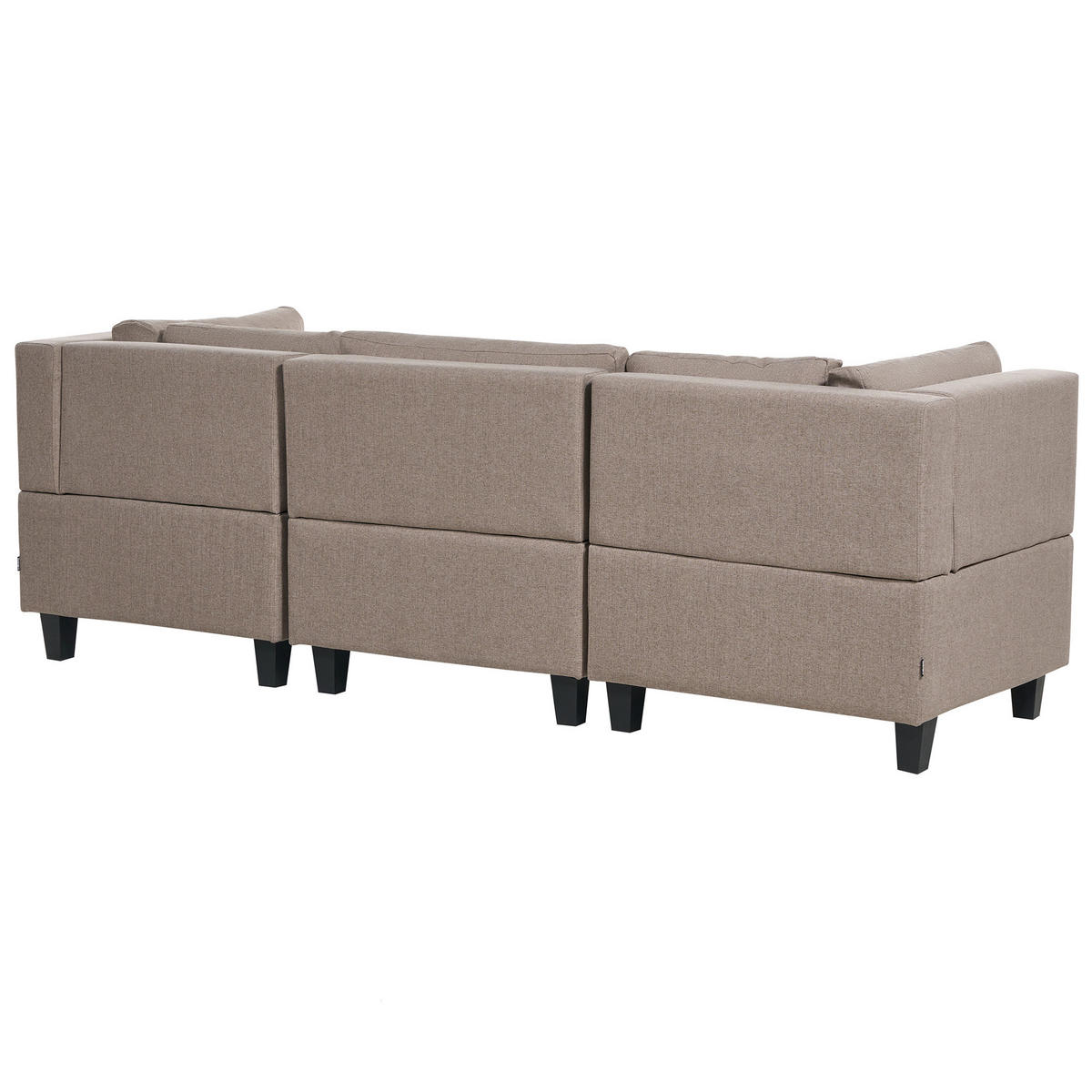 3-SITZER-SOFA Leinenoptik braun Unstad - Schwarz/Braun, Textil (228/72/76cm) - Beliani