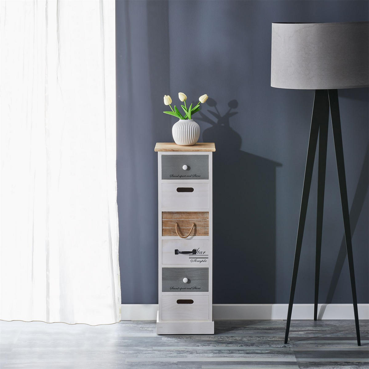 KOMMODE SALVA - Weiß, Holz (29/91/27cm) - CARO-Möbel