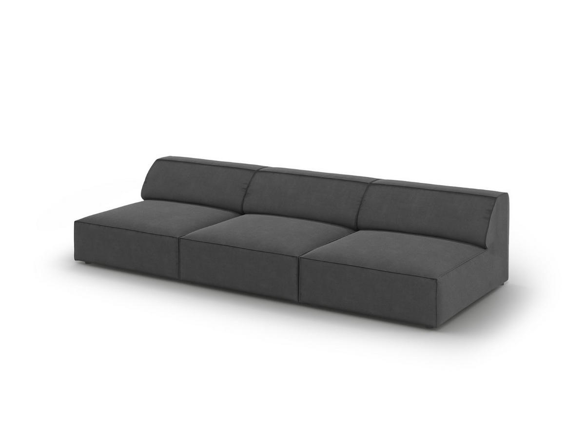 SOFA Jodie aus Samt grau 3 Sitzplätze - Grau, Textil (240/70/102cm) - Micadoni