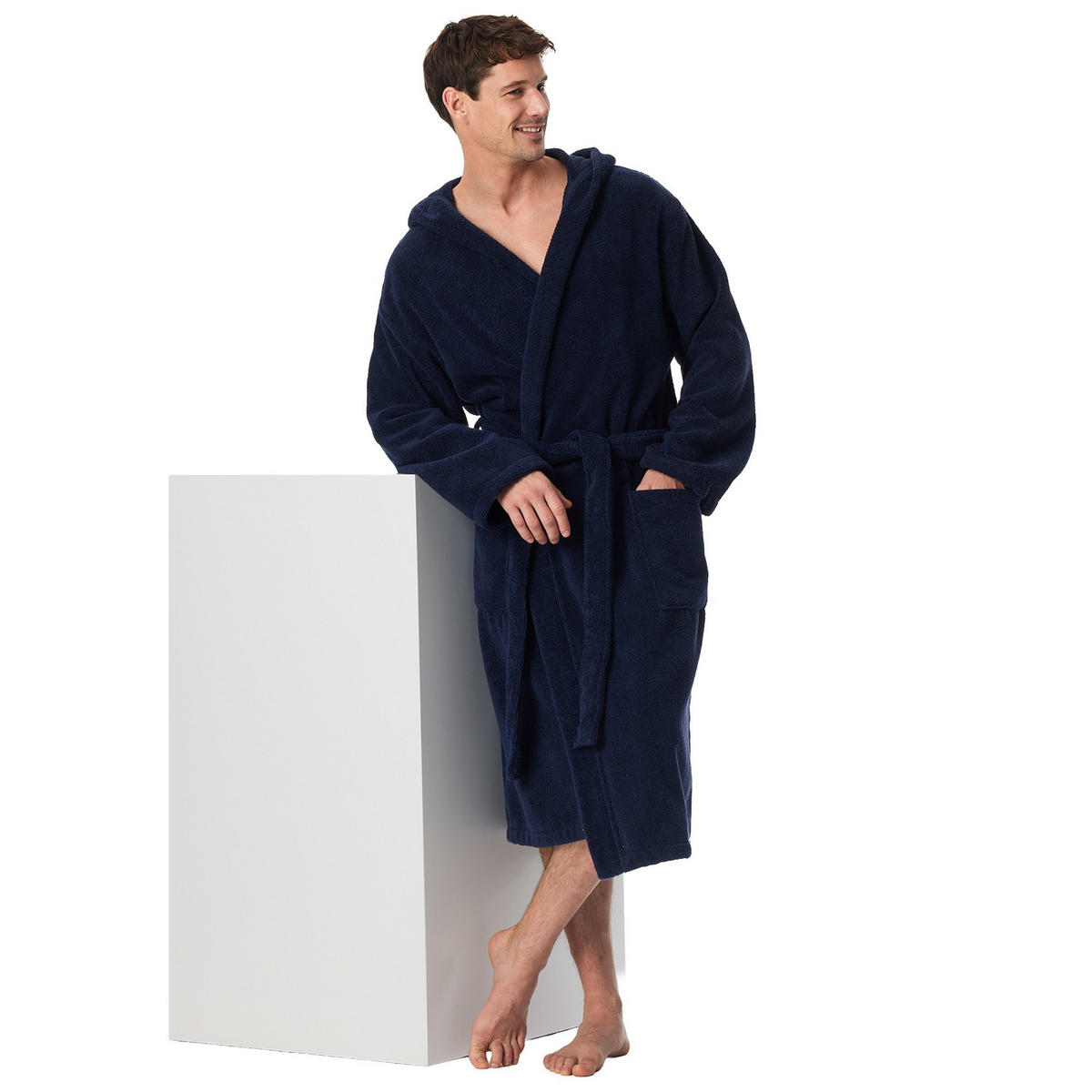 BADEMANTEL Herren Essentials Blau Baumwolle - Blau, Textil (XLnull) - SCHIESSER