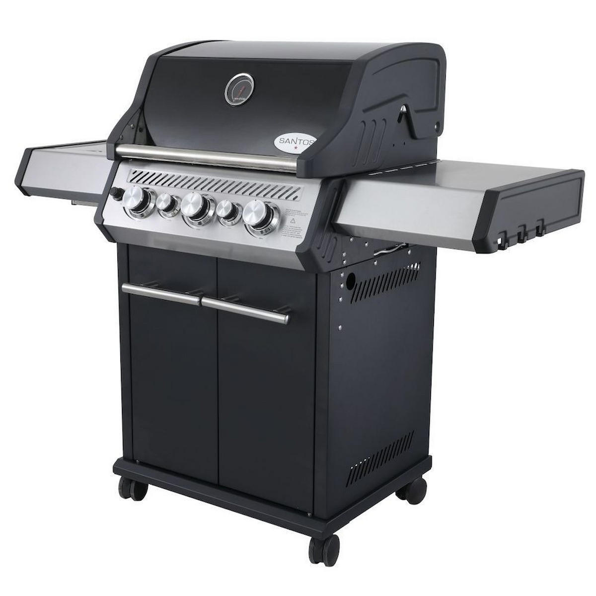 GASGRILL S-318 Schwarz mit 3 Hauptbrenner Schwarz/Silber - Silberfarben/Schwarz, Metall (137/119/64cm) - CHEFGASTRO