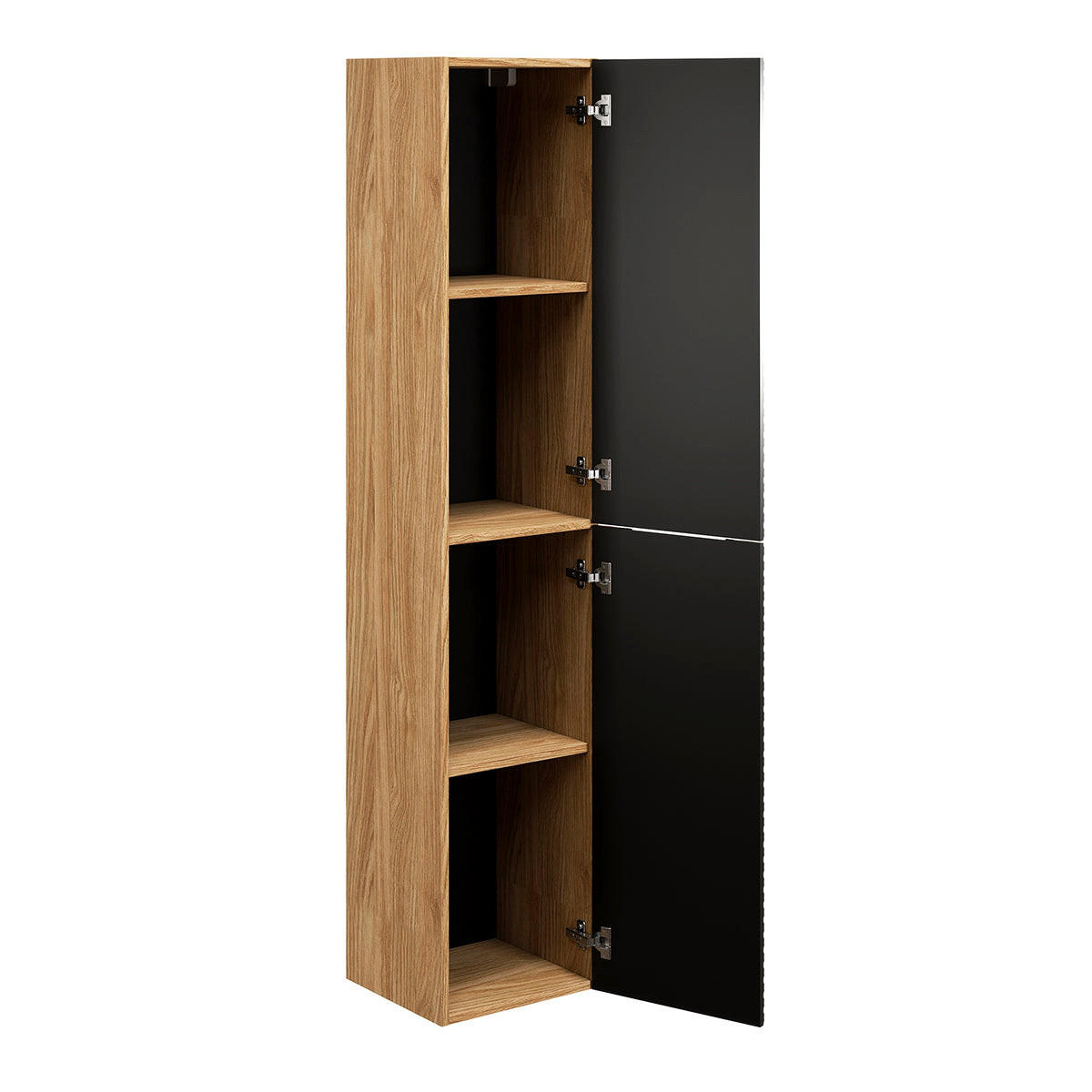 BADMÖBEL 120cm Elora 2er-Set Schwarz und Holz - Schwarz, Holzwerkstoff (120/59/46cm) - Petits-meubles
