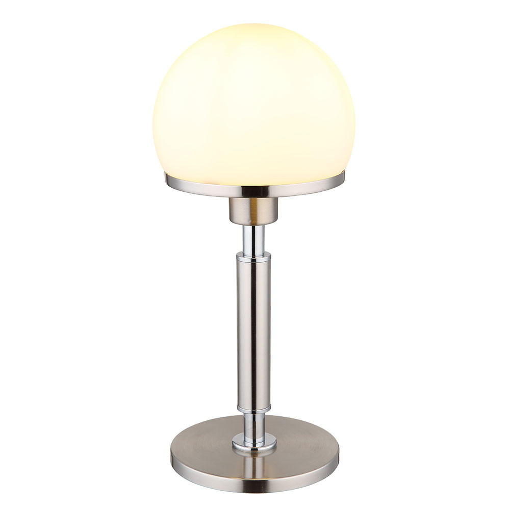 TISCHLEUCHTE Haku Metall Silber - Silberfarben, Glas (18/18/40cm) - Globo Lighting