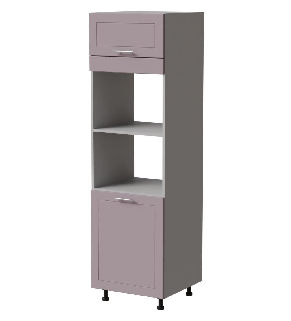 BACKOFENUMBAUSCHRANK Bari D14RU/60/207 Grau / RAL 4009 pastellviolett 60 / 59 / 207cm - Violett/Grau, Holz/Holzwerkstoff (60/207/59cm) - Feldmann-Wohnen
