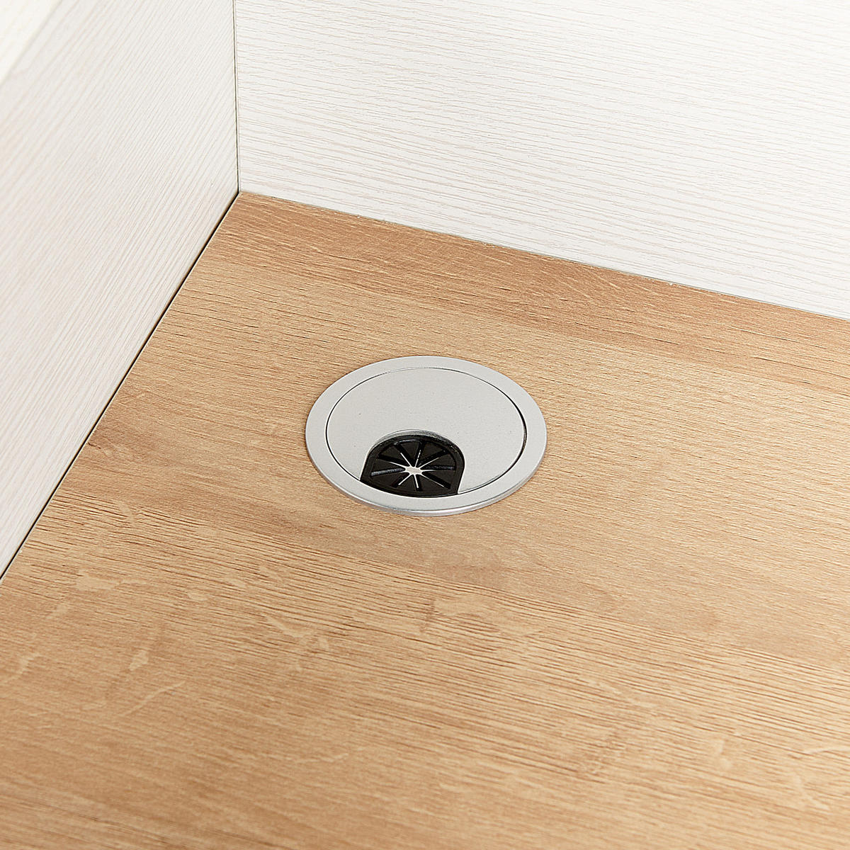 SCHREIBTISCH hellerHolzfarbton/weiß 90/60/90 cm Anah - Hellgrau, Holzwerkstoff (60/90/90cm) - Beliani