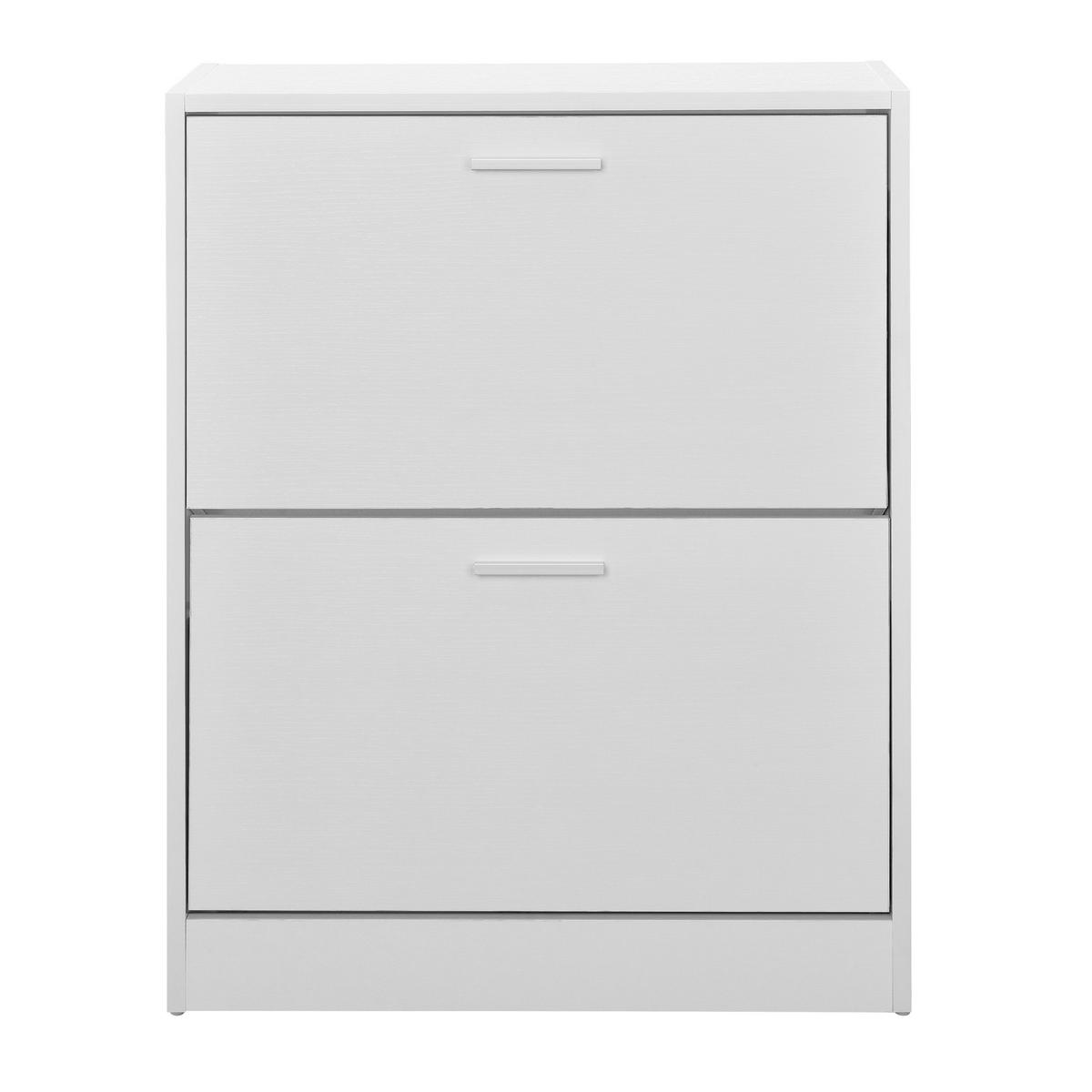 SCHUHSCHRANK Sykkylven - Weiß, Holzwerkstoff (63/81/24cm) - [en.casa]