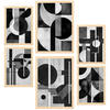 POSTER Set Mit 6 Bauhaus Architektur A3 & A4 Rahmen Aus Hellem Holz - Beige, Papier (29/3/42cm) - Nacnic