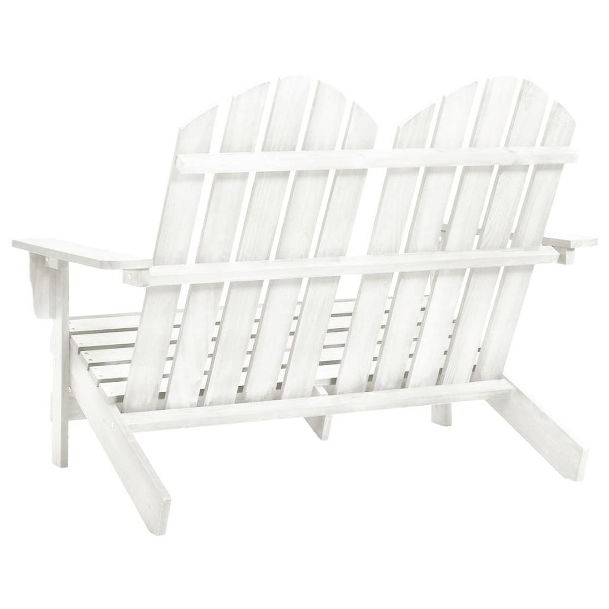 2-SITZER Adirondack-Gartenbank Massivholz Tanne Weiß - Weiß, Holz (100/89.5/85.5cm) - furnicato