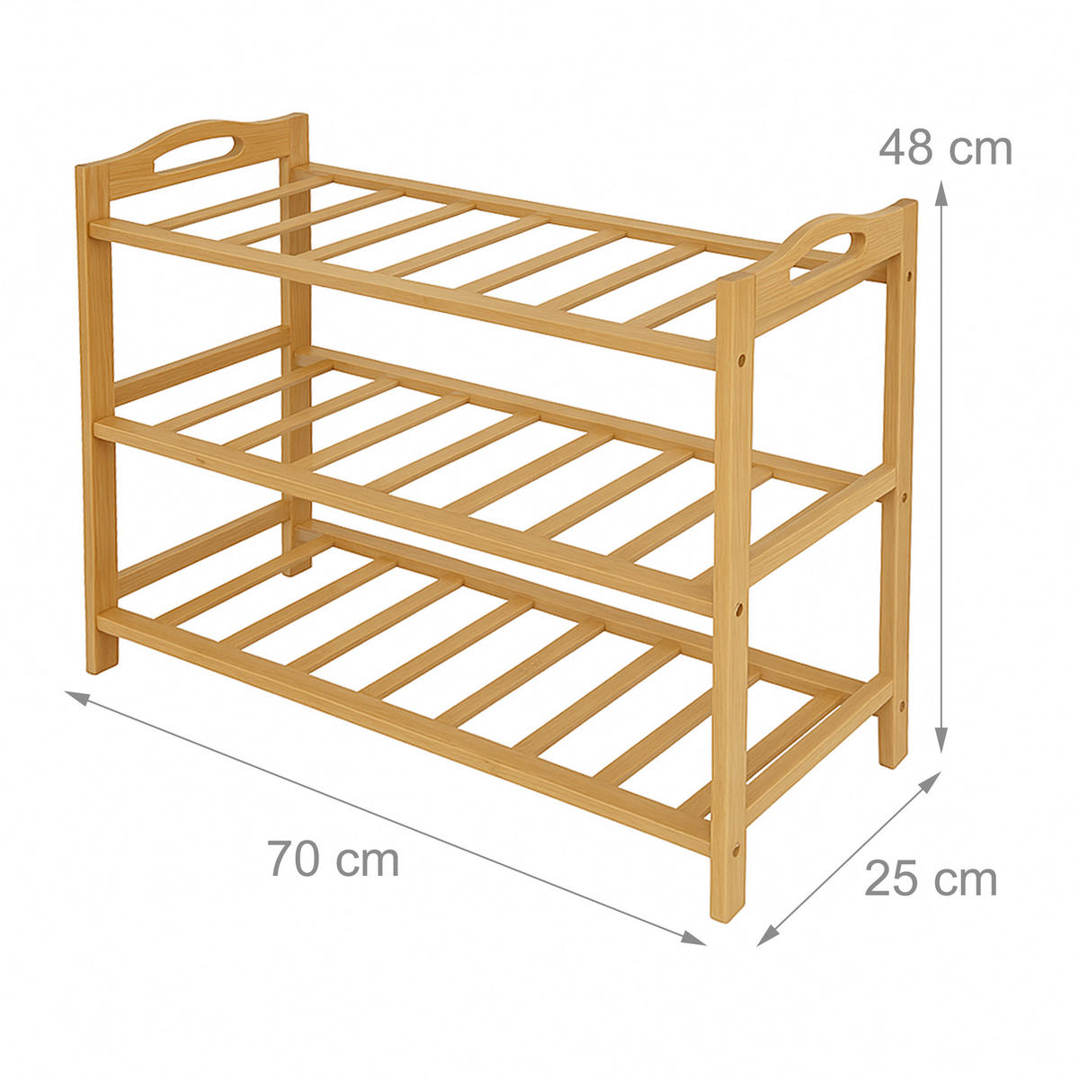 SCHUHREGAL - Hellbraun, Holz (70/48/25cm) - Relaxdays