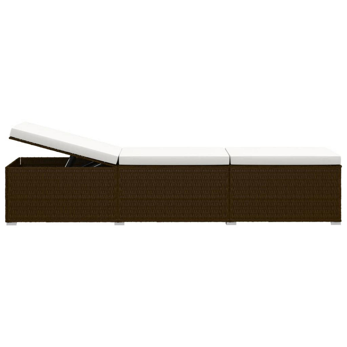 3-TLG. Garten-Sonnenliegen mit Teetisch Poly Rattan Braun - Braun, Kunststoff (60/31/195cm) - furnicato