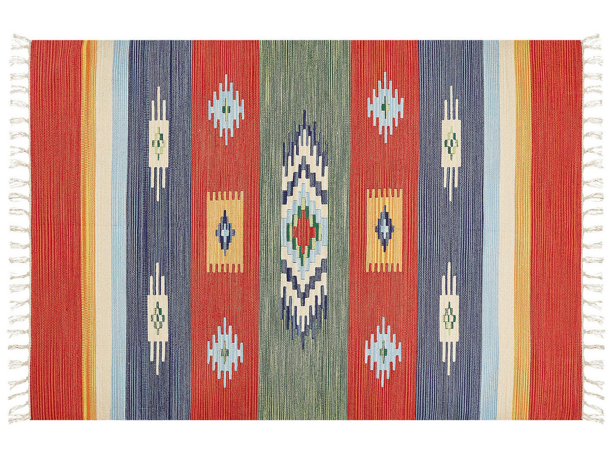 KELIM-TEPPICH Kamaris 200/140 cm - Multicolor, Textil (140/200cm) - Beliani