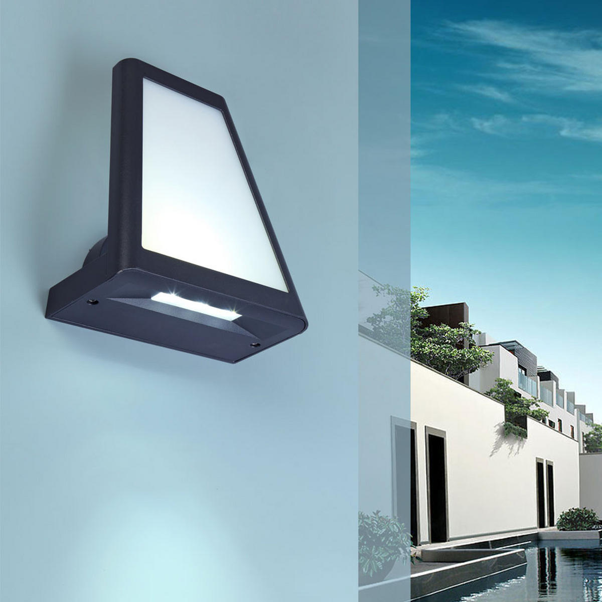 LED AUSSEN-WANDLEUCHTE Alu Anthrazit - Anthrazit, Metall (22/25/11.4cm)