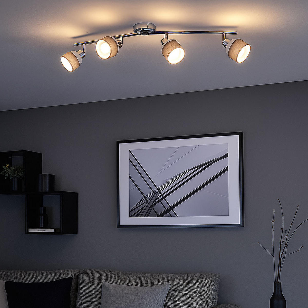 LED DECKENLEUCHTE Stahl Silber - Silberfarben, Metall (85/9/20.2cm)