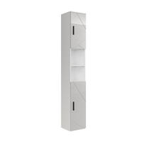 HOCHSCHRANK Irma Weiß/Weiß Hochglanz 30 x 190 cm mit 2 Türen - Weiß Hochglanz, Holzwerkstoff (30/190/30cm) - Vicco
