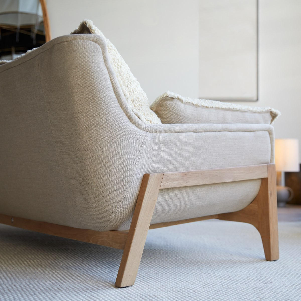 SOFA Woodnest Beige aus Stoff - Beige, Textil (166/77/93cm) - Tikamoon