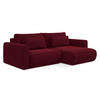 ECKSOFA mit Schlaffunktion Samt Stoff Rot - Bordeaux/Rot, Kunststoff/Textil (240/149cm) - Makamii