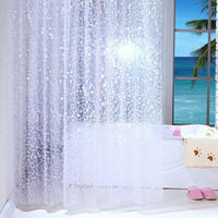 DUSCHVORHANG Weiß transparent PEVA 120 x 200 cm wasserdicht hell mit Haken - Transparent, Kunststoff (120/200cm) - MCBOSON