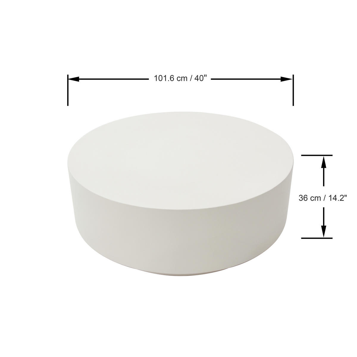 COUCHTISCH ROME Groß aus Beton 101 x 101 x 36 cm - Creme, Naturmaterialien (101/101/36cm) - Elementi