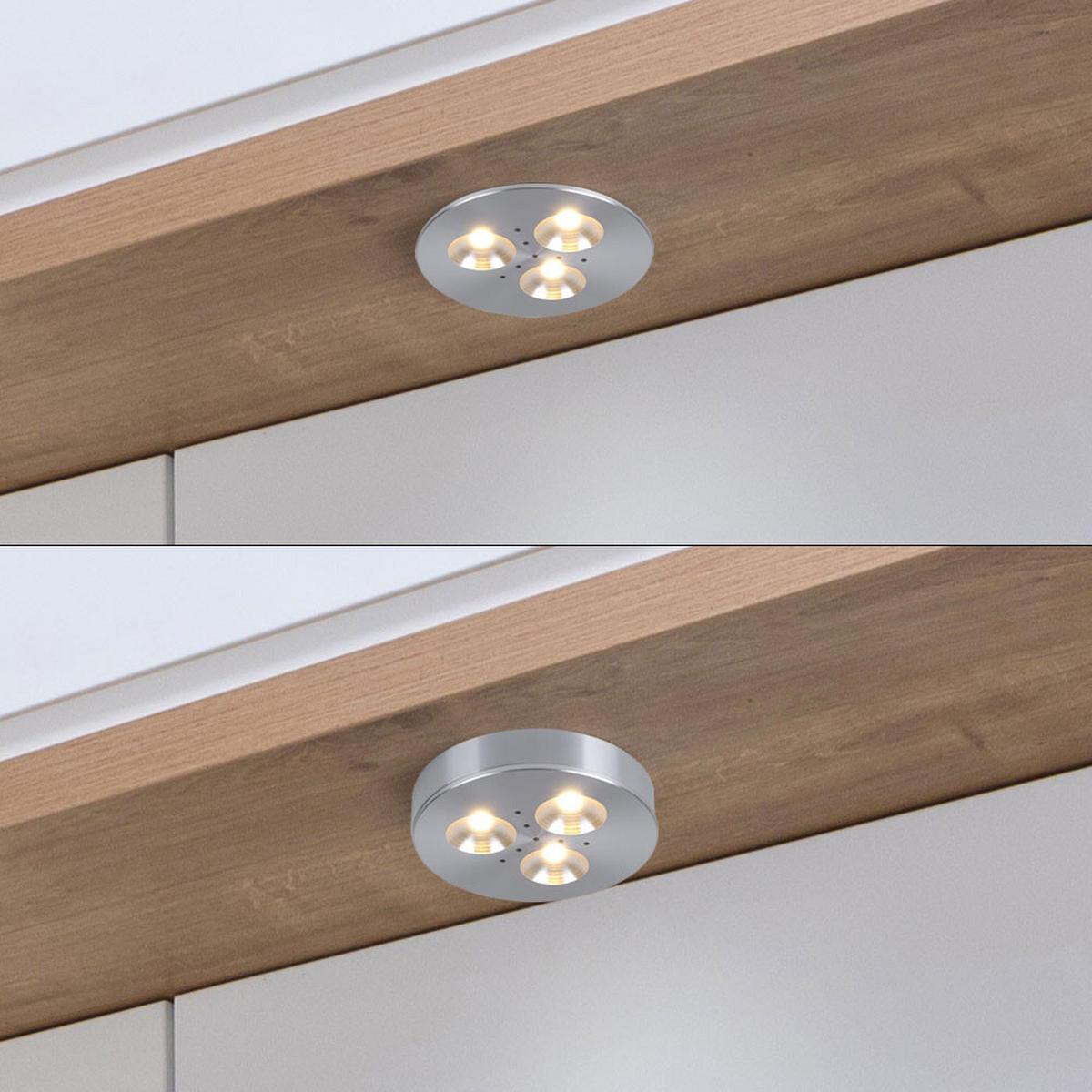 LED WANDLEUCHTE Silber gebürstet 6er Set - Silberfarben, Metall (7/1.4/1.5cm)