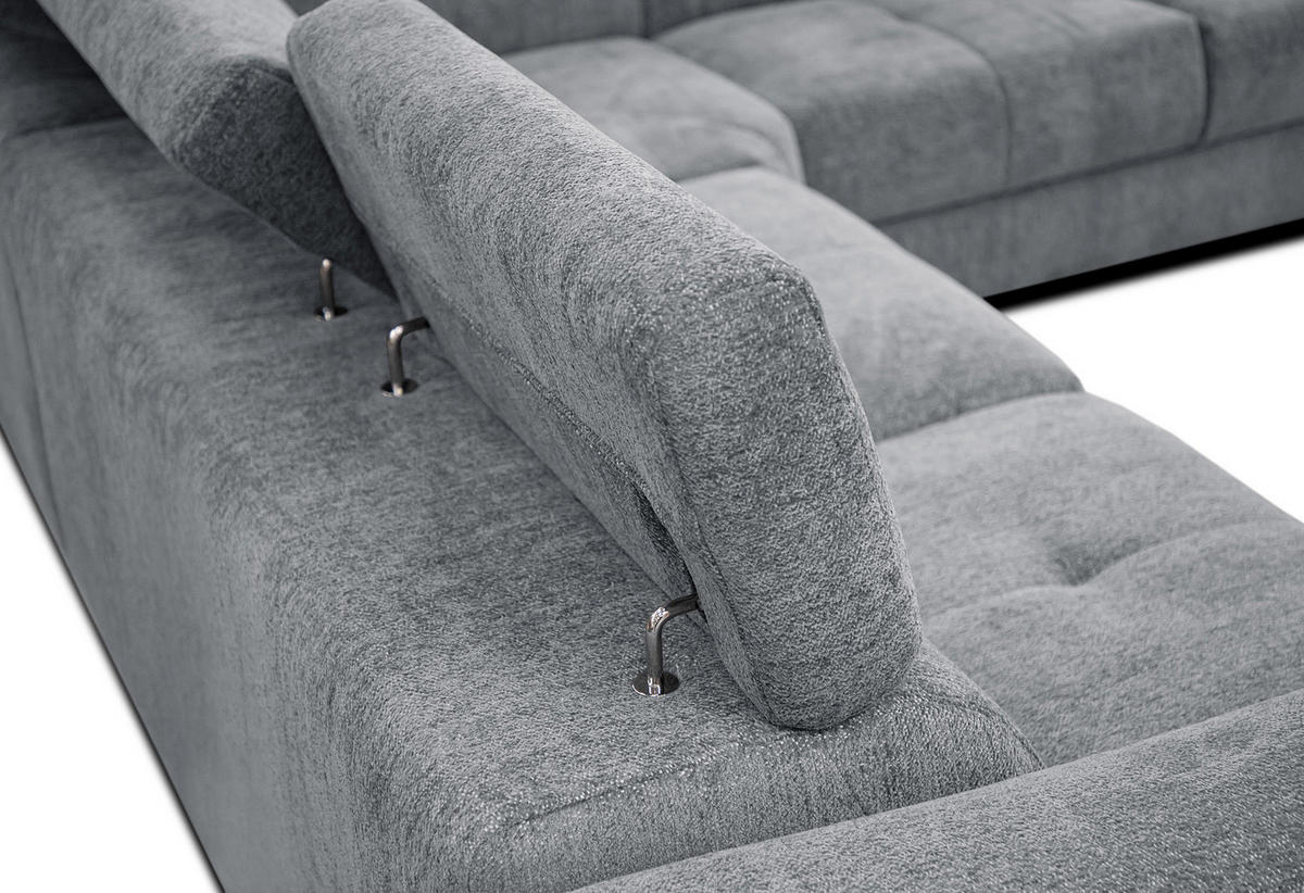 ECKSOFA CALVERA 5-Sitzer, grau - Grau, Holzwerkstoff/Textil (298/239cm) - Courtois Laville