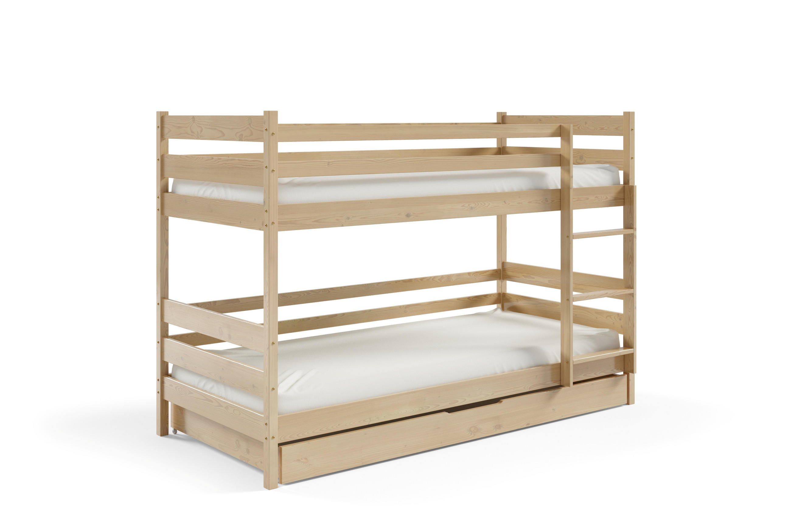 ETAGENBETT SIMBA mit Bettkasten 80x190 cm Kieferfarben - Kieferfarben, Holz (80/190cm) - MASSENO