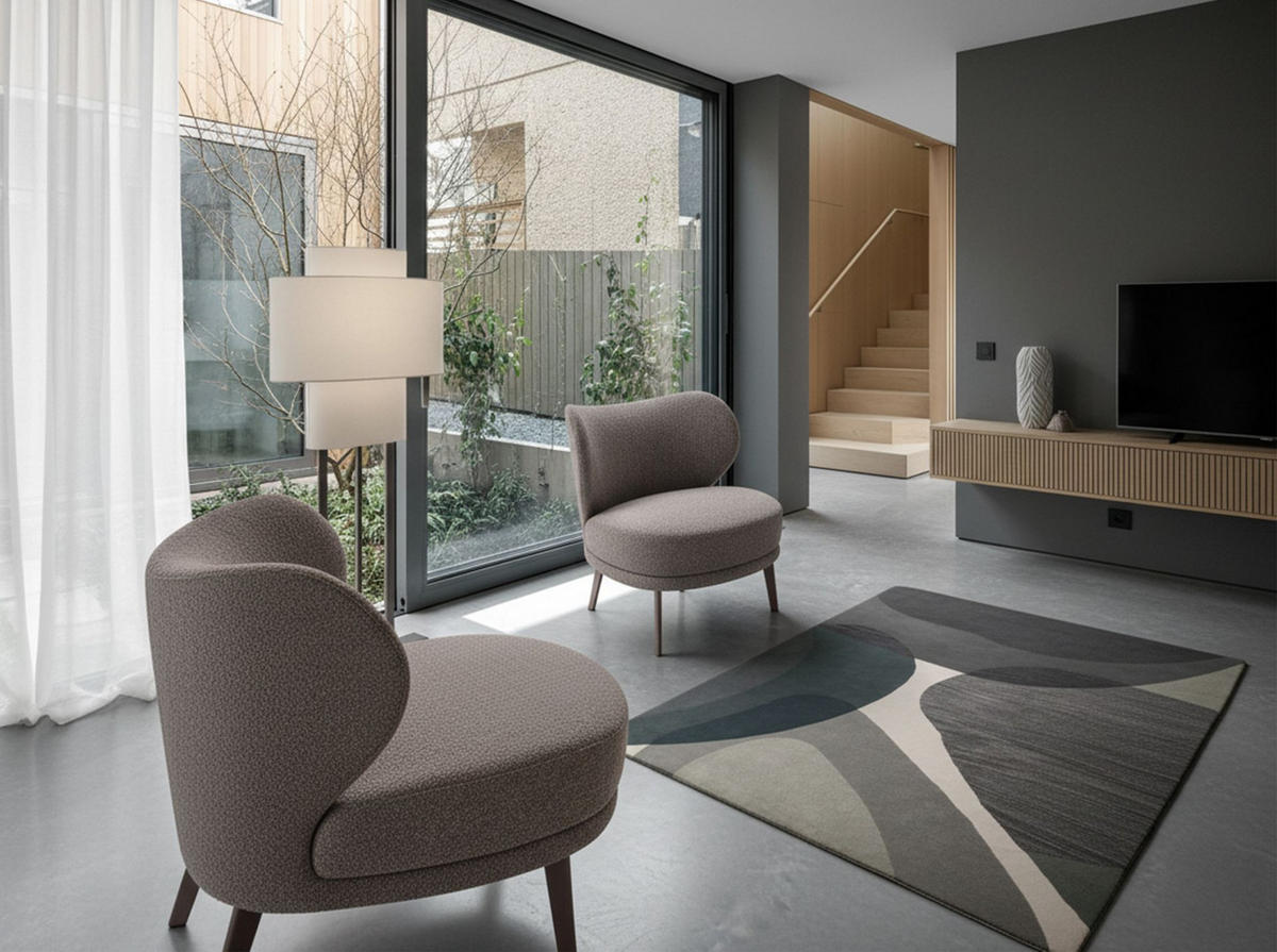 SESSEL aus braunem Stoff - Edelstahlfarben/Dunkelbraun, Textil/Metall (82/76/84cm) - ANGEL CERDA