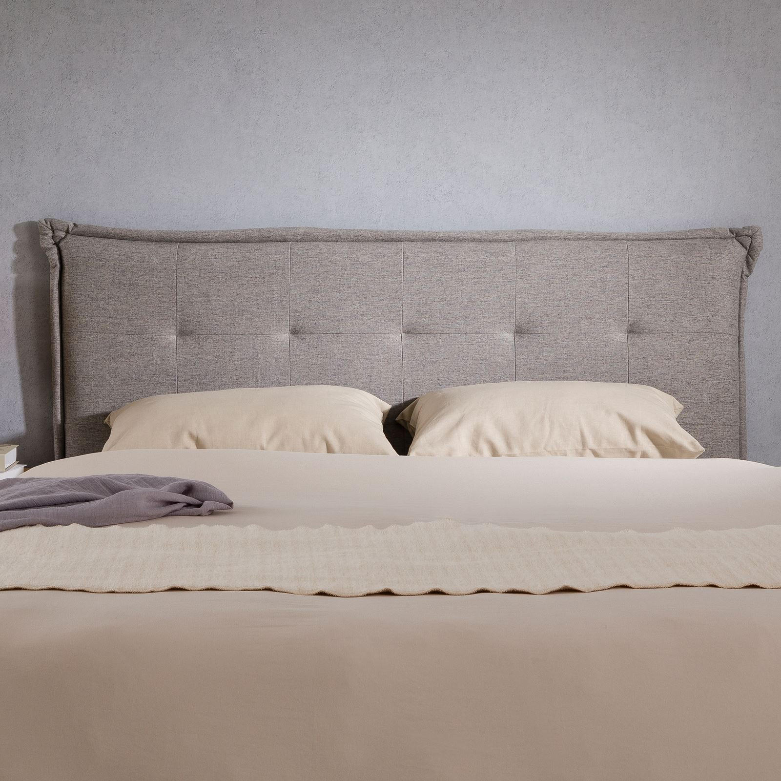 KOPFTEIL ZELOX 160X190 CM - Grau, Textil (162/94/7cm) - IDIMEX