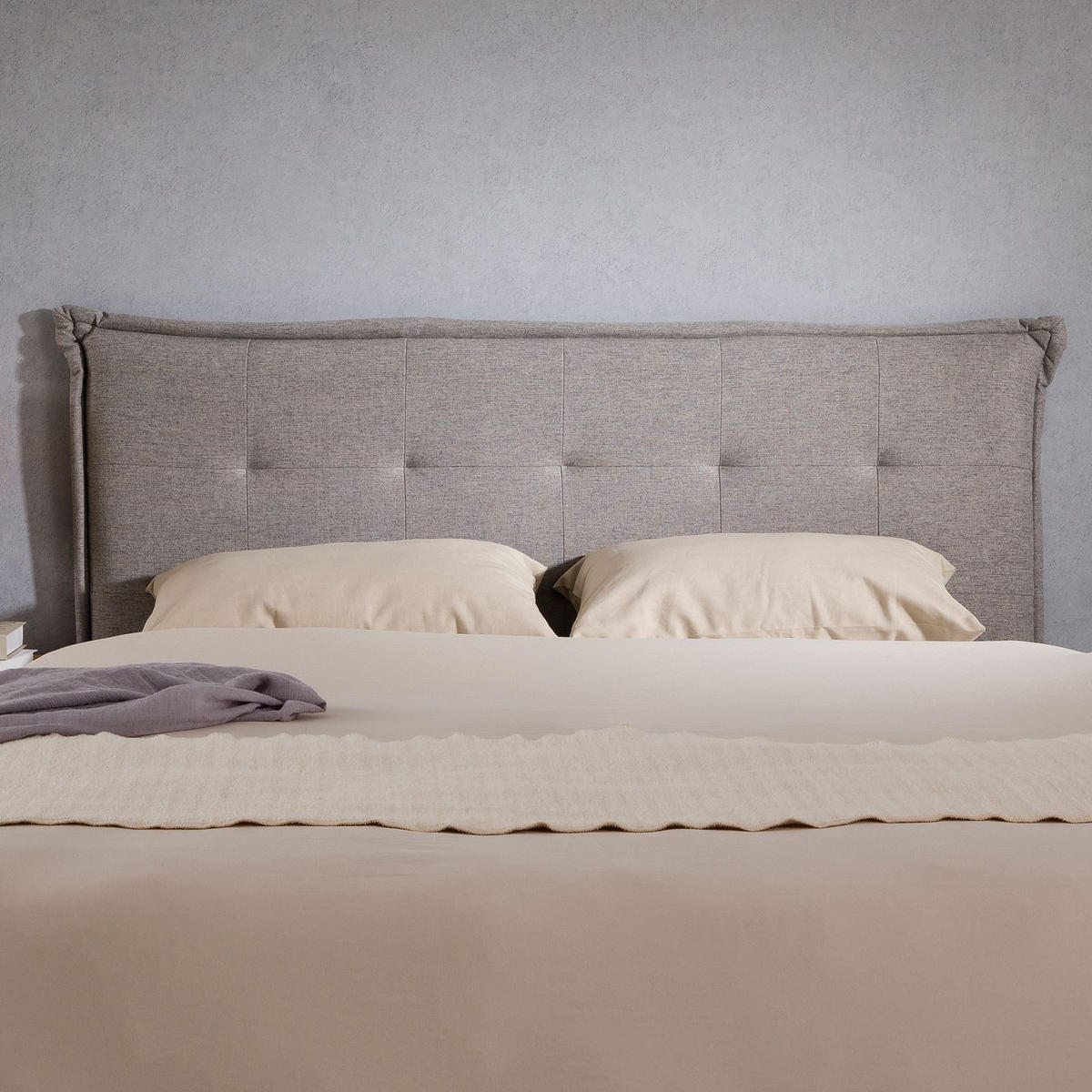 KOPFTEIL ZELOX 160X190 CM - Grau, Textil (162/94/7cm) - IDIMEX